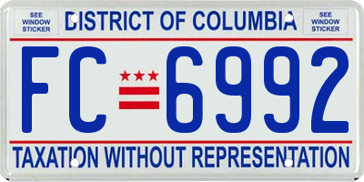 DC license plate FC6992