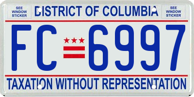 DC license plate FC6997