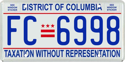 DC license plate FC6998