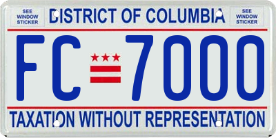 DC license plate FC7000