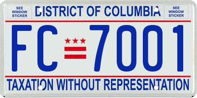 DC license plate FC7001