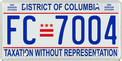 DC license plate FC7004