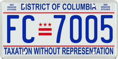 DC license plate FC7005