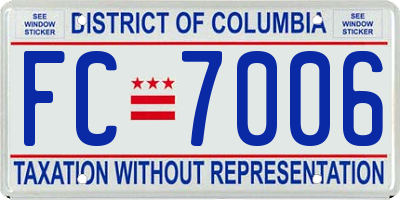 DC license plate FC7006