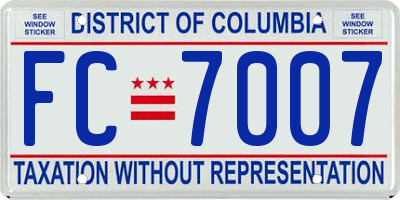 DC license plate FC7007