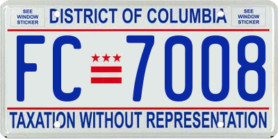 DC license plate FC7008