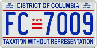 DC license plate FC7009