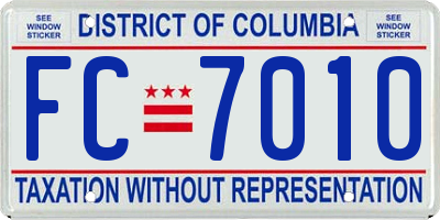 DC license plate FC7010