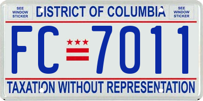 DC license plate FC7011