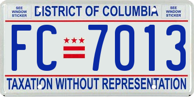 DC license plate FC7013