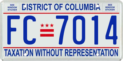 DC license plate FC7014