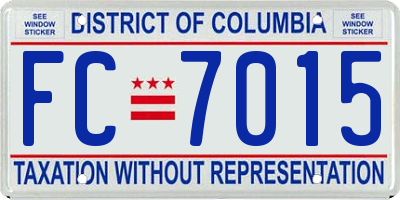 DC license plate FC7015