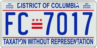 DC license plate FC7017