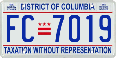 DC license plate FC7019