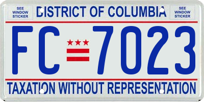 DC license plate FC7023