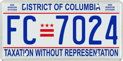 DC license plate FC7024