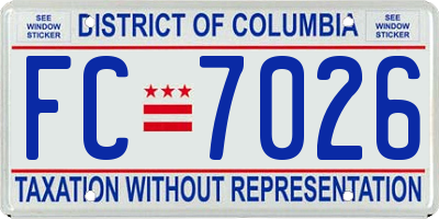 DC license plate FC7026