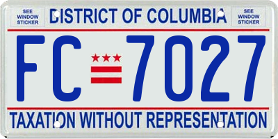 DC license plate FC7027