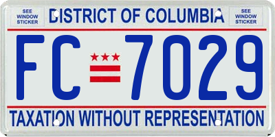 DC license plate FC7029