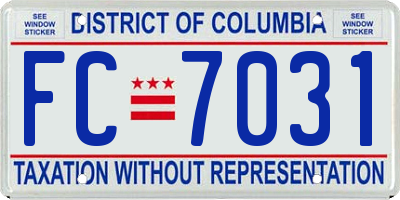 DC license plate FC7031