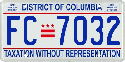 DC license plate FC7032