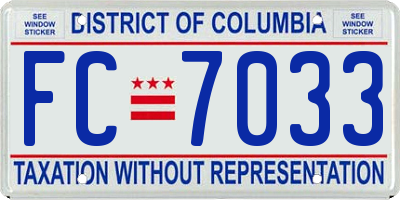 DC license plate FC7033