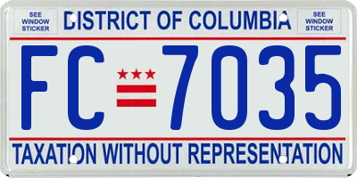 DC license plate FC7035