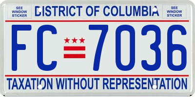 DC license plate FC7036