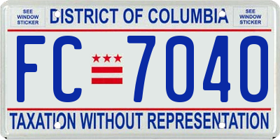 DC license plate FC7040