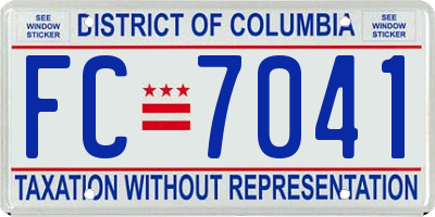 DC license plate FC7041