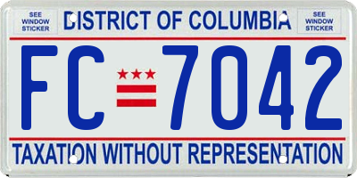 DC license plate FC7042