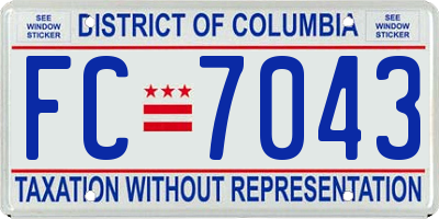 DC license plate FC7043