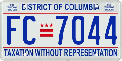 DC license plate FC7044