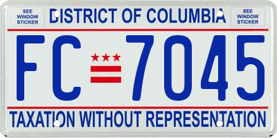 DC license plate FC7045