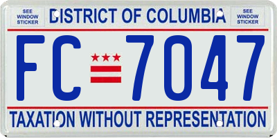 DC license plate FC7047