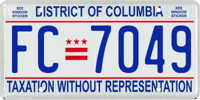 DC license plate FC7049