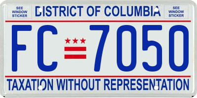 DC license plate FC7050