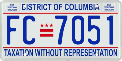 DC license plate FC7051