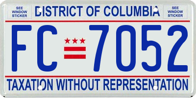 DC license plate FC7052