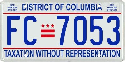 DC license plate FC7053