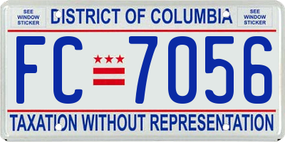 DC license plate FC7056