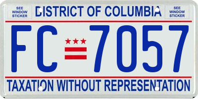 DC license plate FC7057