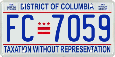 DC license plate FC7059