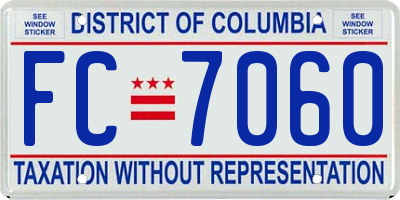 DC license plate FC7060