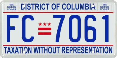 DC license plate FC7061