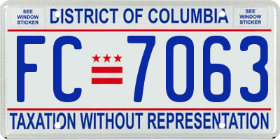 DC license plate FC7063