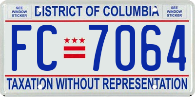 DC license plate FC7064