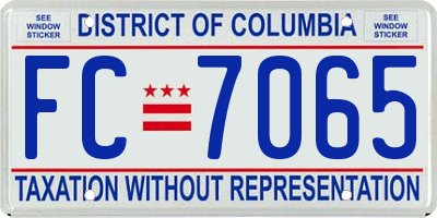 DC license plate FC7065