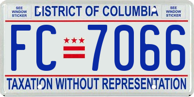 DC license plate FC7066