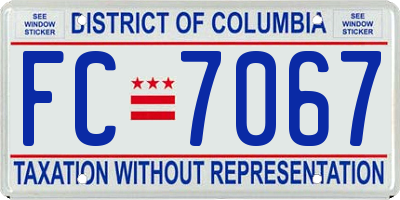 DC license plate FC7067